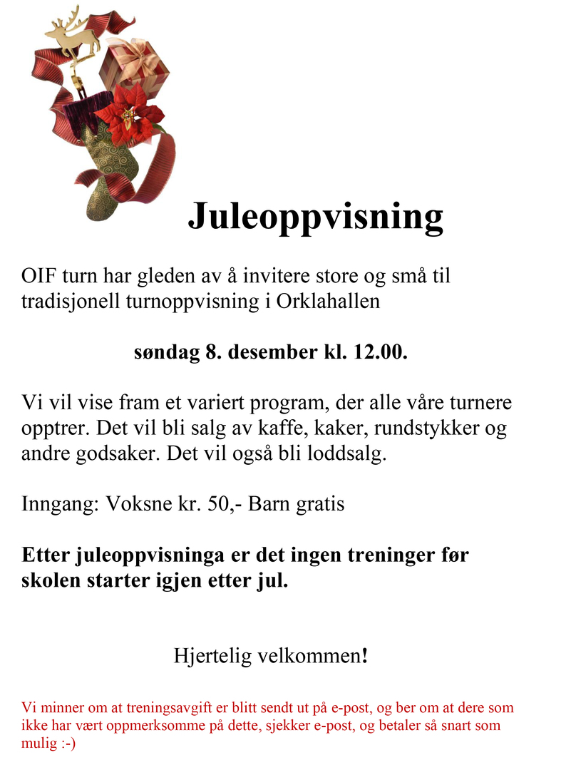 Juleoppvisning invitasjon 2013