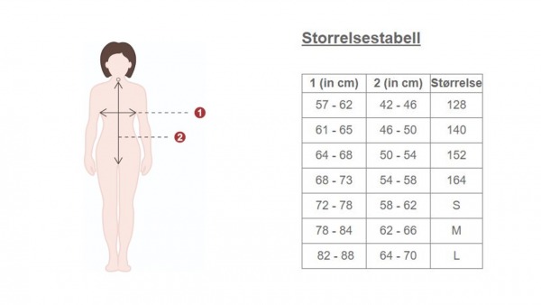 Storrelsestabell med bilde